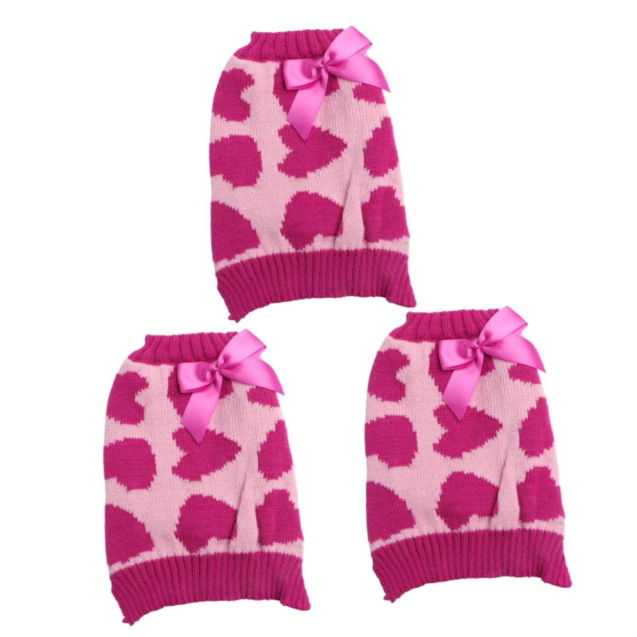 Toddmomy Pull Élégant pour Chien 3 Pièces Motif Cœur Confortable pour Les Fêtes Et Les Activités De Plein Air Taille XS (Rose)
