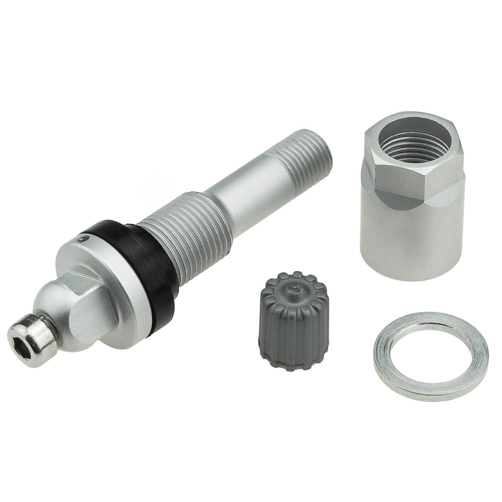 Service-Kit für RDKS/TPMS – Ersatzventil Reifendrucksensor kompatibel für TESLA - Komplettes Metall-Ventil (Clamp-In) inkl. Schraube für OE-Ref.: 1490701-01-B – 20 Stück - Silber