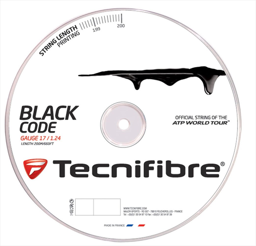 Tecnifibre 116652 - Corda per Racchetta da Tennis TF Black Code 1.24 mm, 200 m