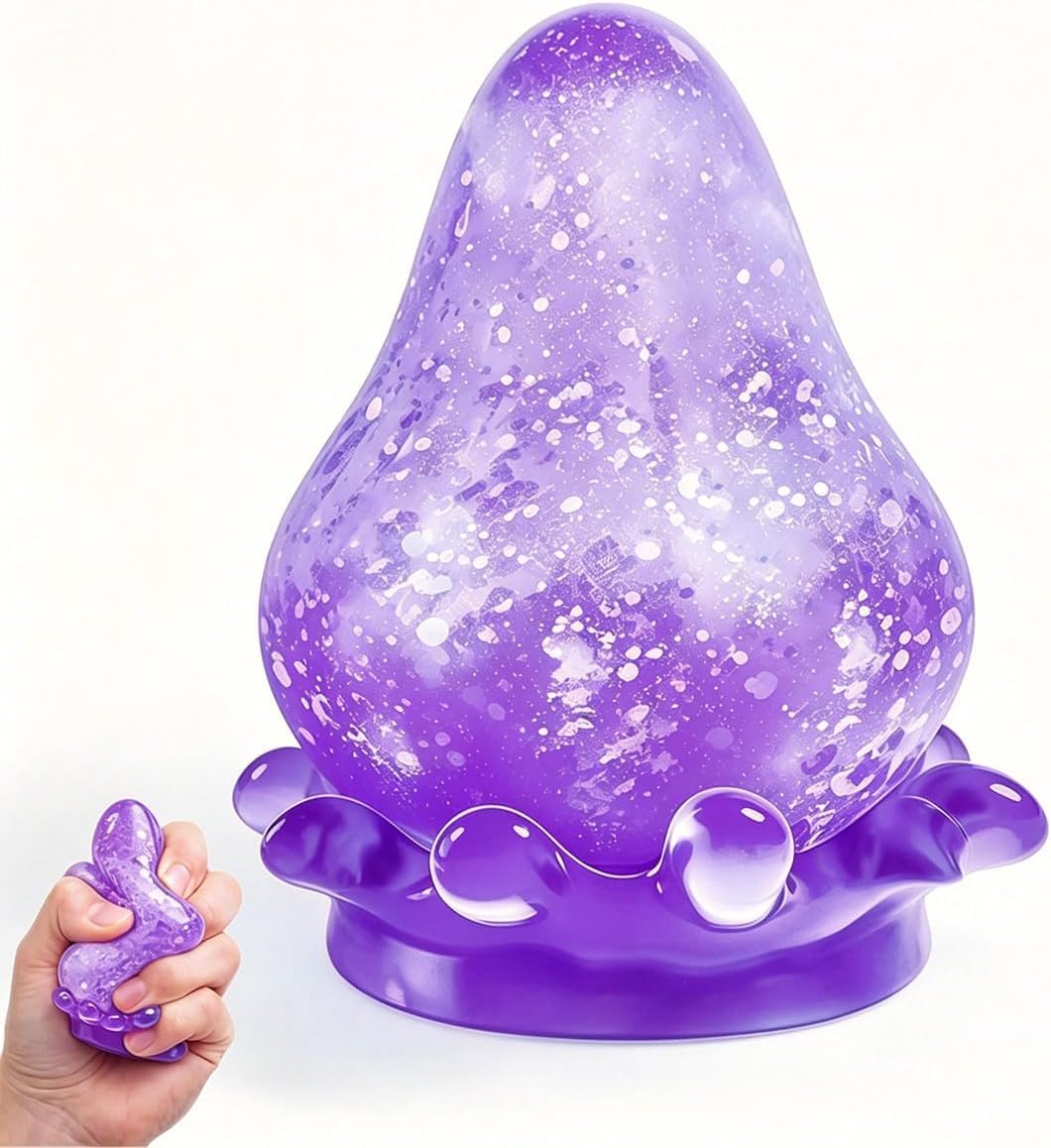 Dream Squishy Drop Squishy Stress Ball,Water Drop Fidget Stress Ball,Ice Squishys Stress Cube-Drop Malt Sugar Balls Sensory for Relief Anxiety (Purple) — image 1