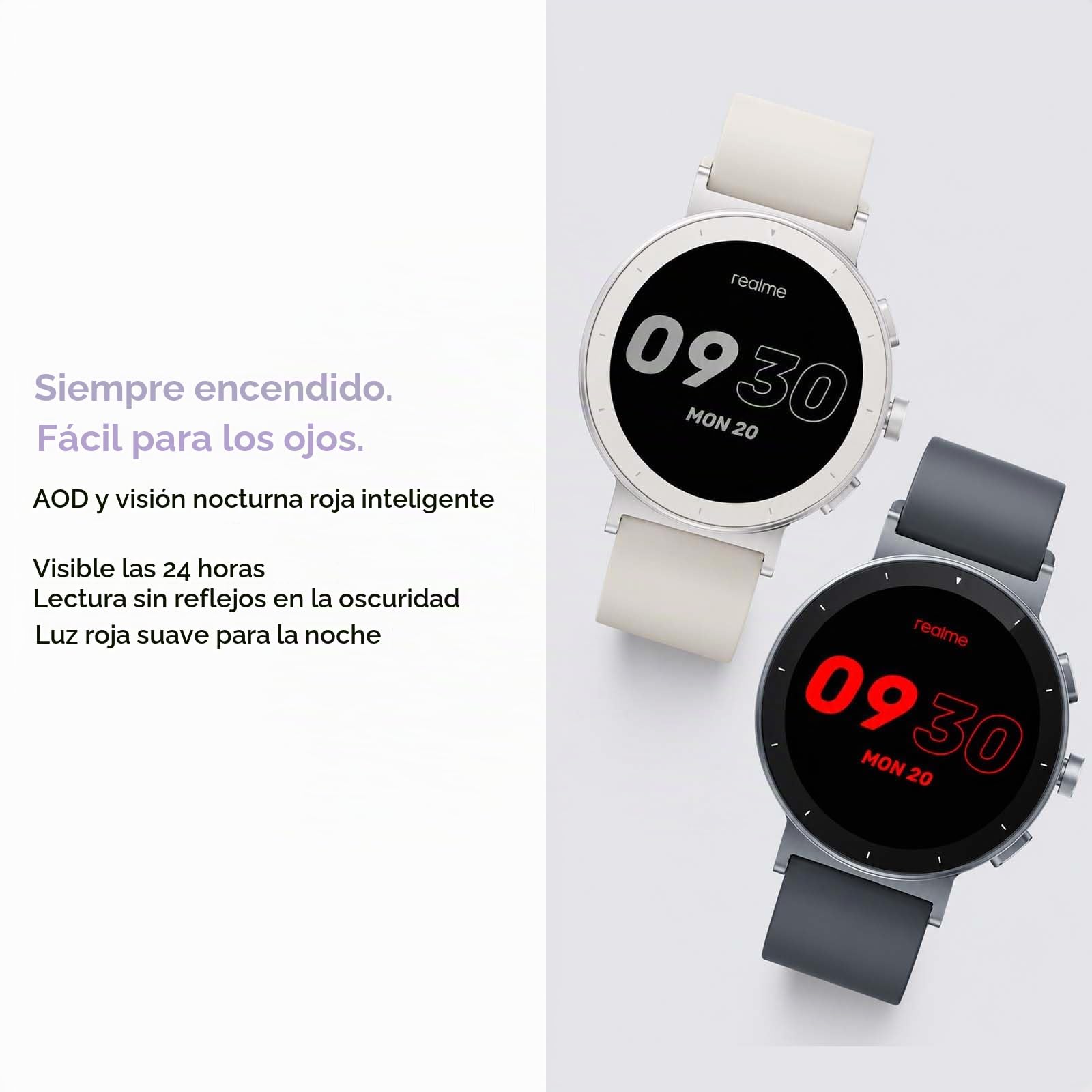 realme Watch S5 Smartwatch 5ATM y GPS Independiente 5 GNSS, Reloj Inteligente con Pantalla AMOLED 1.43" 1500nit, Batería 20 Días, 110 Modos Deporte, Monitoreo Salud IA, Notificaciones, Llamadas, Gris