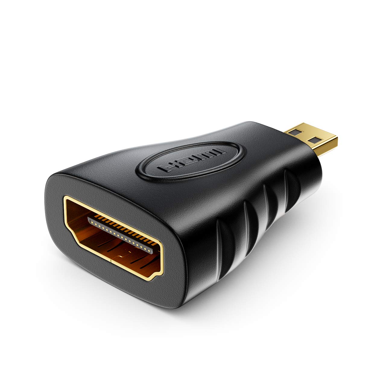 deleyCON HDMI Adattatore Micro HDMI - Connettore HDMI su Connettore micro HDMI 4K Ultra HD UHD 1080p Full HD - Nero