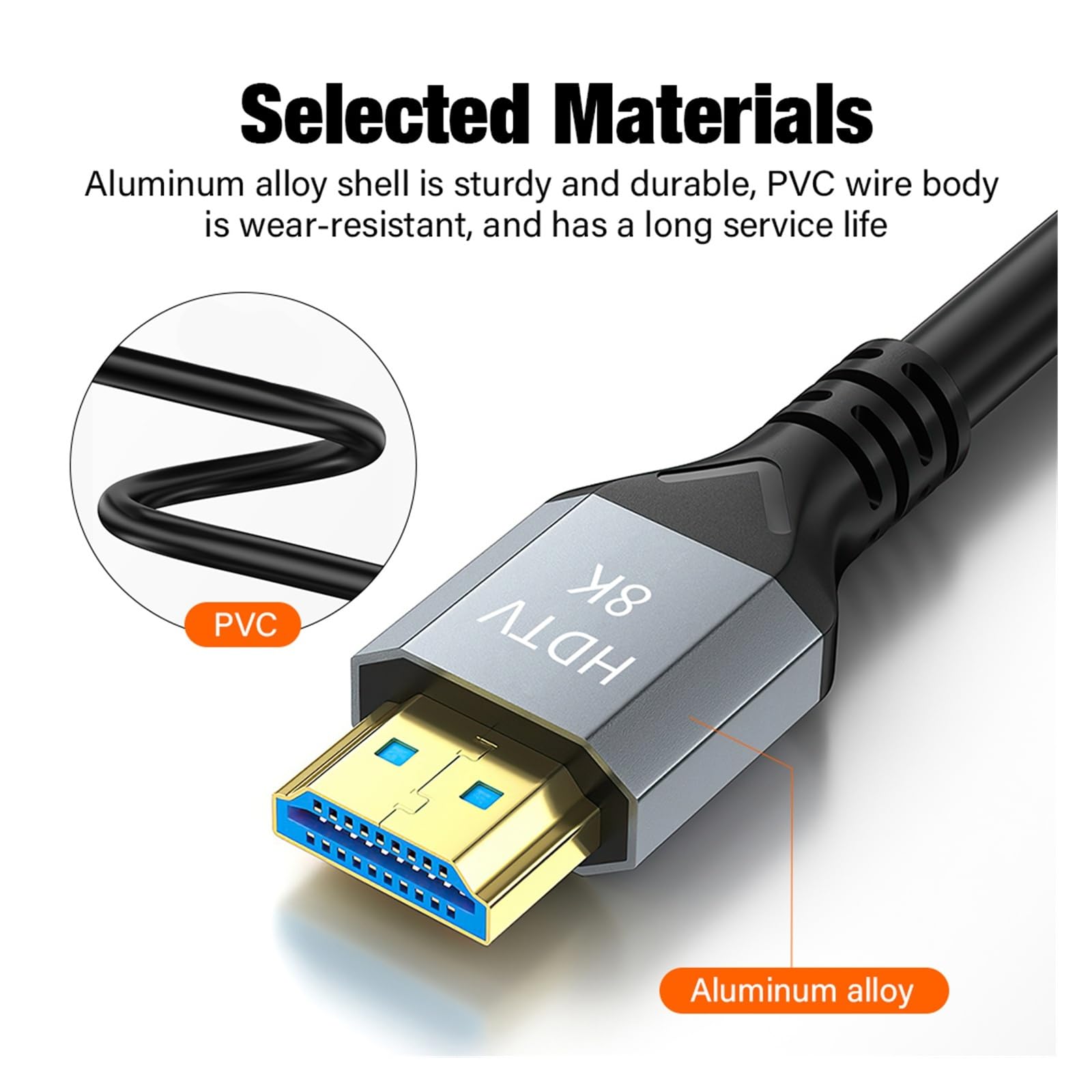 Cavo Di Prolunga Lungo HDMI 2.1 Da 48 Gbps, Supporta Segnali Video E Audio 8K, 4K, HDR, HDCP, EARC, Adatto for Smart TV, PC, Console Di Gioco, Lunghezze Disponibili Da 1 M A 10 M(8m)