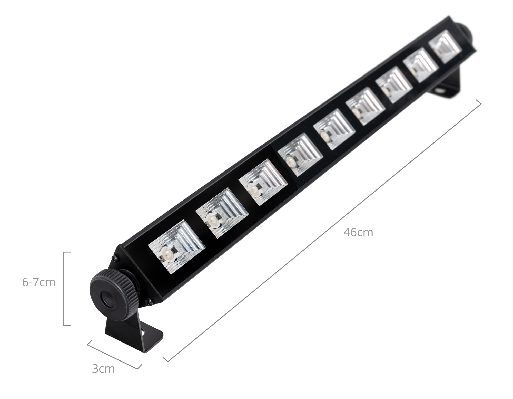 Showlite UL-9 UV-Bar - Barra LED de luz negra - Iluminación UV para escenario - para fiesta, decoración, discoteca y bar - con cable y fuente de alimentación