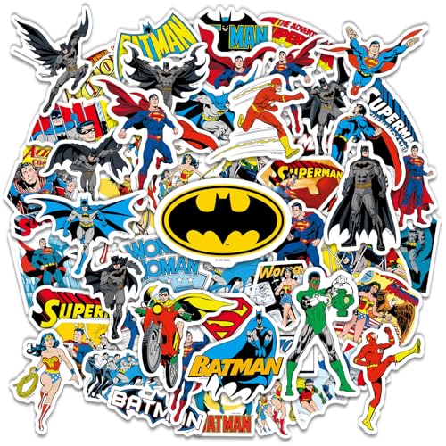 Superhero Stickers for Water Bottles – 50PCS Cool Comic Hero Stickers for Kids Teens Adults –...
