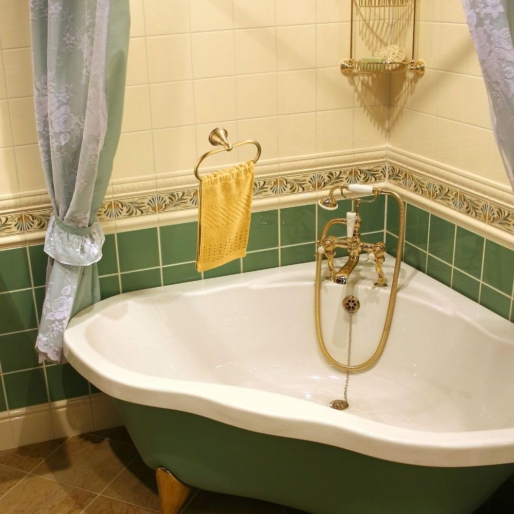 Toallero de mano montado en la pared, de latón, simple, resistente, para baño, cocina, inodoro