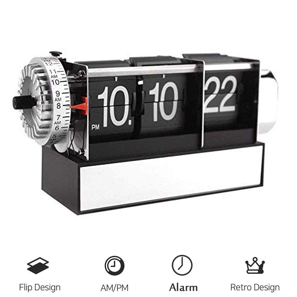 Buy Flip Clock Modern Mechanical, Page Turing Desk Clock, Moving Gear