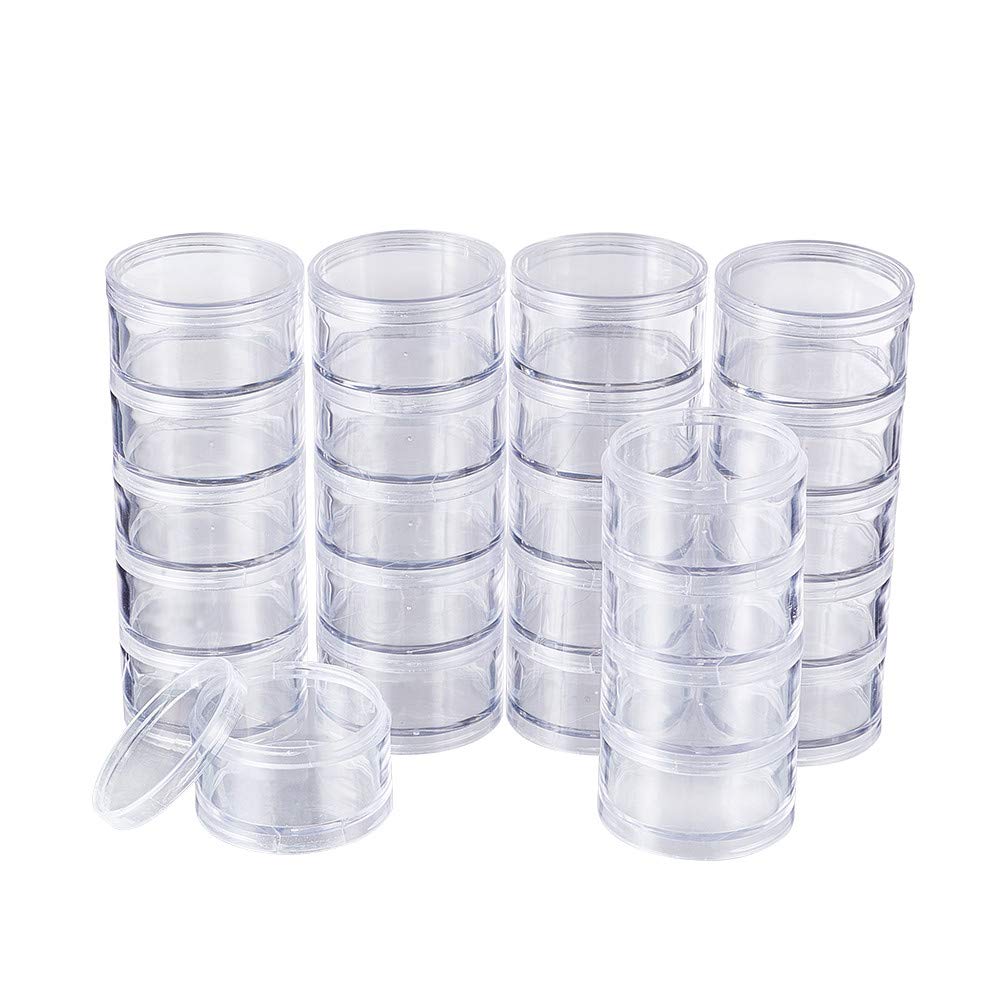Doorzichtige kralenorganizer, 24 stuks kleine plastic kralenopslagcontainers voor kralen, sieraden, strass, ambachten, kleine voorwerpen (2 Pakjes