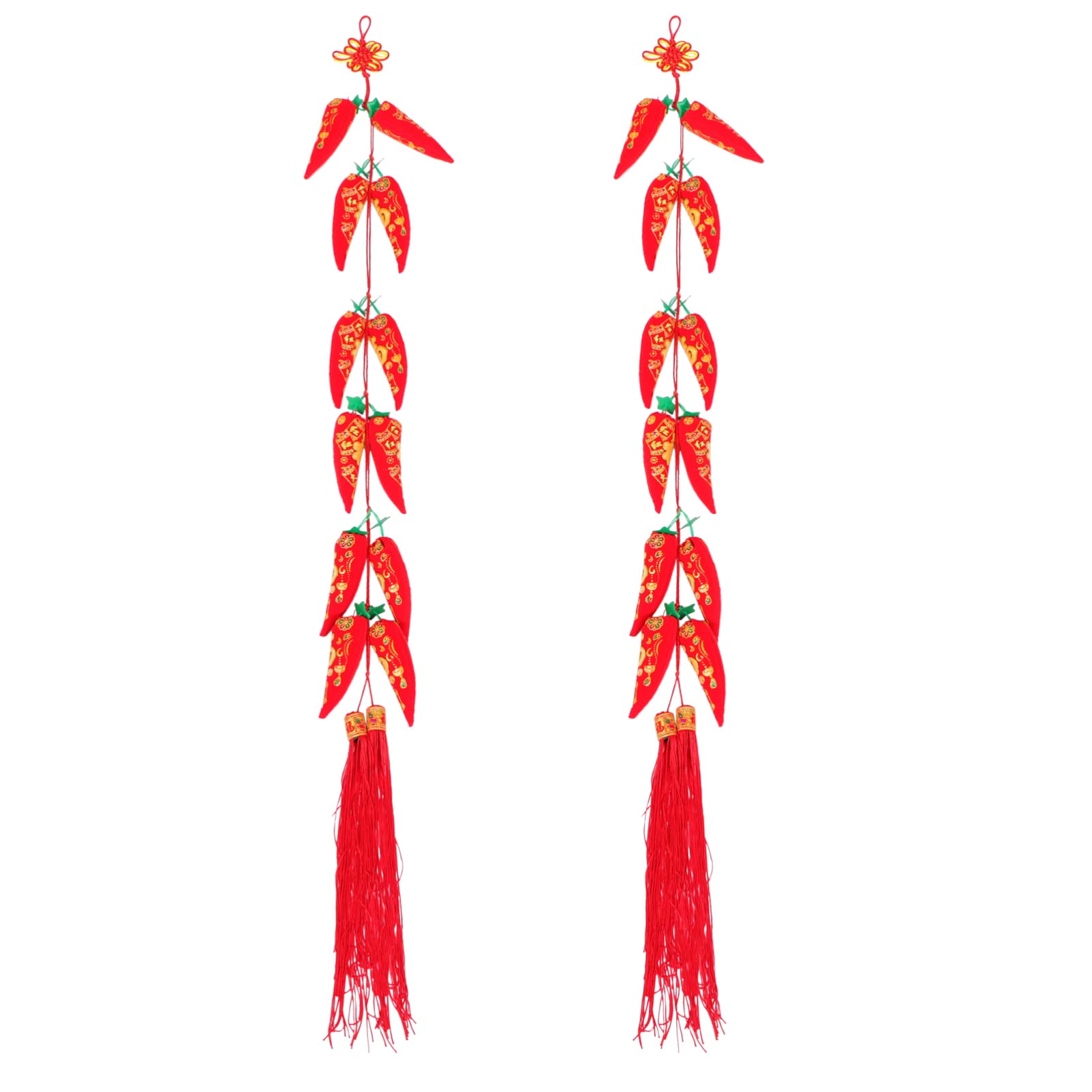 Yardwe 2pcs Simulation Artificial Lifelike Fake Vegetable Artificial Red Pepper Fake Vegetables Hanging Rope Home Decor Photography Props Party Spring Festival Red