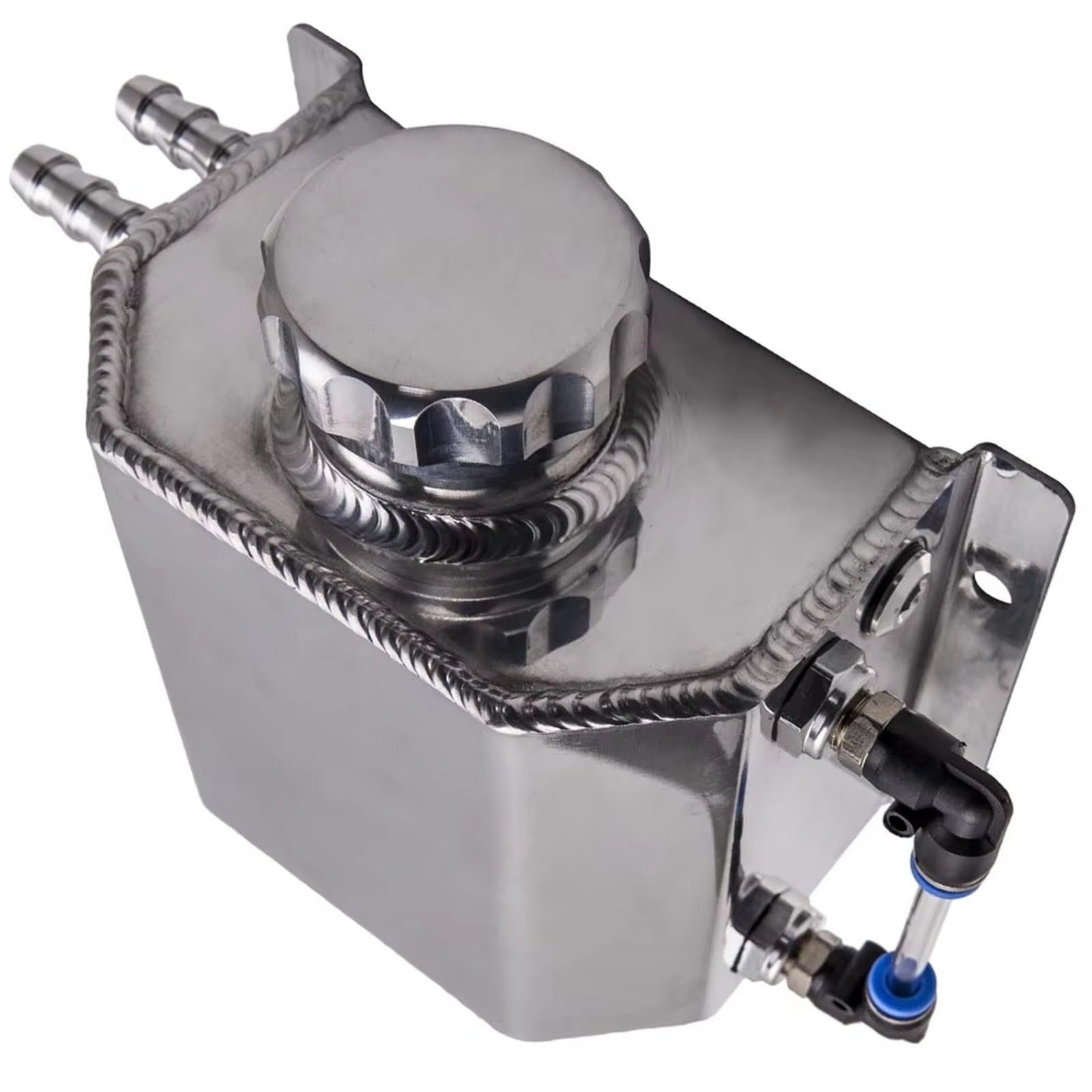Réservoirs radiateur Réservoir Trop-Plein Liquide Refroidissement Aluminium 1 L Réservoir Reniflard Réservoir Refroidissement Réservoir Liquide Refroidissement Trop-Plein Radiateur 1000ml