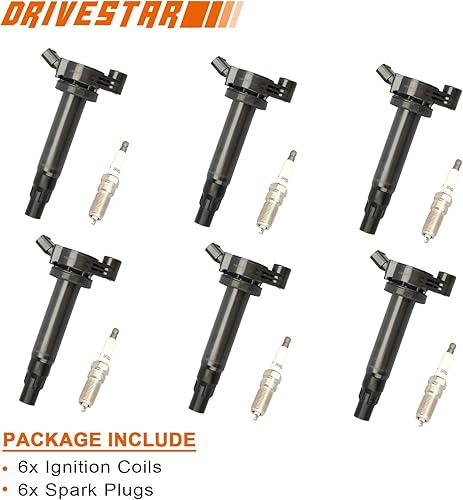 Miniatura 6 de DRIVESTAR Paquete de bobinas de encendido de bujías de iridio UF506 para Toyota Camry 2004-2006, Sienna 2004-06, Highlander Solar 2004-2010,