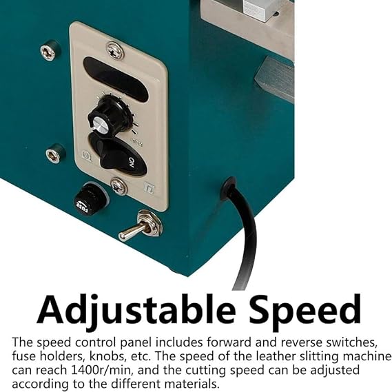 Leather Slitter,Electric Leather Strap Cutter Speed Adjustable,1400RPM Leather Cutting Machine,DIY Leathercraft Splitter Skiver Machine for Leather/Bag/Shoes/Paper(Single Head)