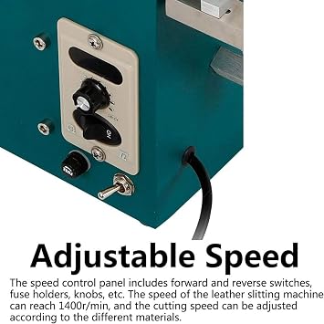 Leather Slitter,Electric Leather Strap Cutter Speed Adjustable,1400RPM Leather Cutting Machine,DIY Leathercraft Splitter Skiver Machine for Leather/Bag/Shoes/Paper(Single Head)