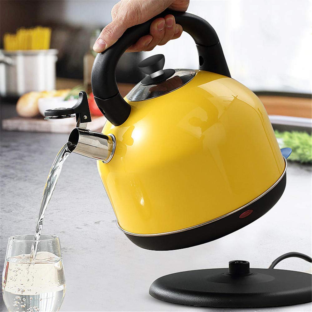 Waterkoker Roestvrijstalen ketel Grote capaciteit Huishoudelijke automatische elektrische waterkoker@Yellow Present Safehappy