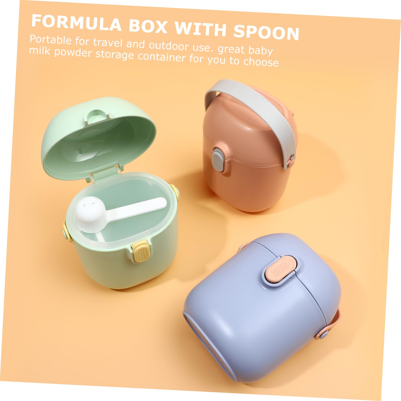 Abaodam Portable Dispenser with Spoon Sealed Milk Powder Storage Box Leakproof Design for Convenient and Sanitary Storage Capacity Case