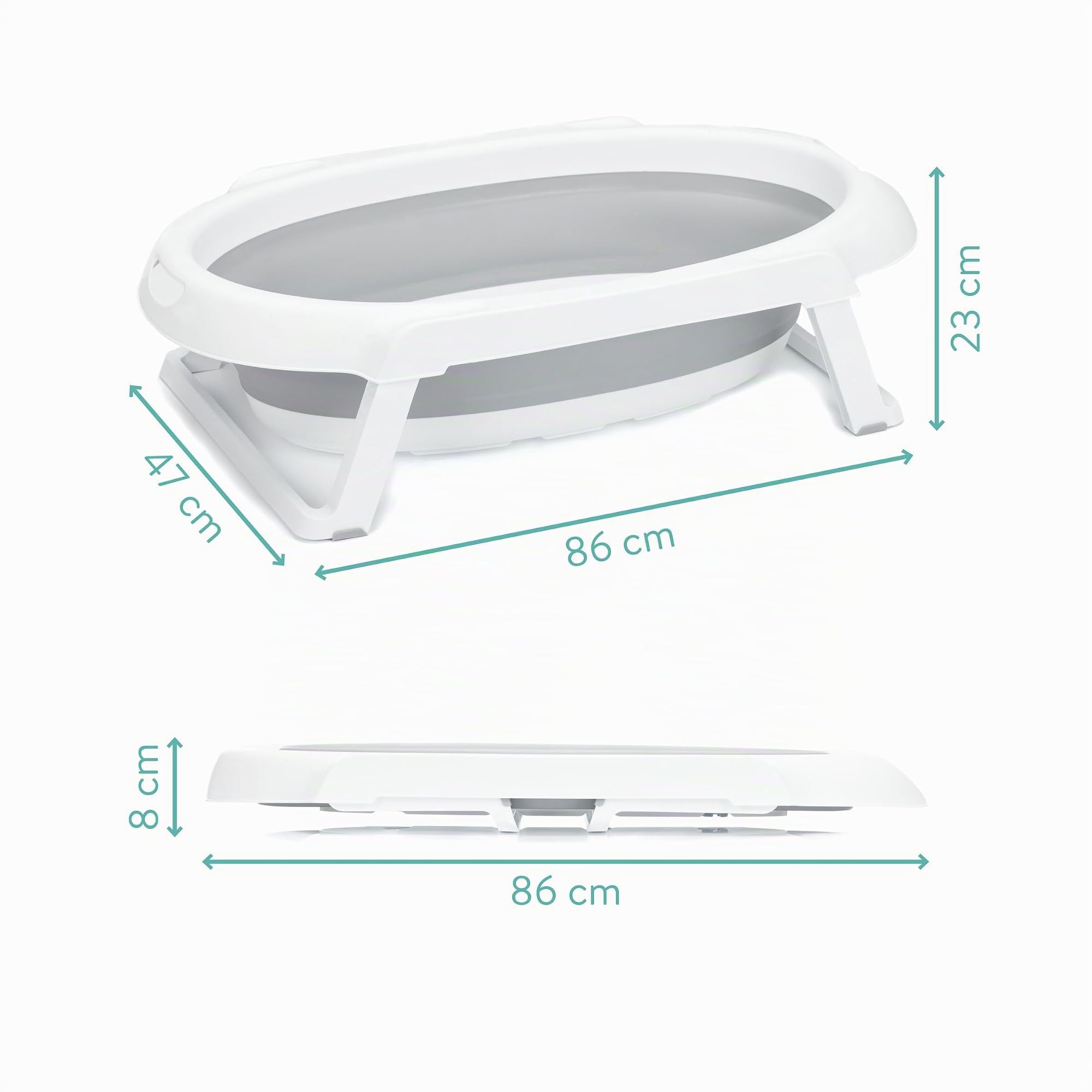 Fillikid Faltbadewanne Stand Exklusiv, mit Gestell | Praktische, platzsparende Babybadewanne mit stabilem Standgestell