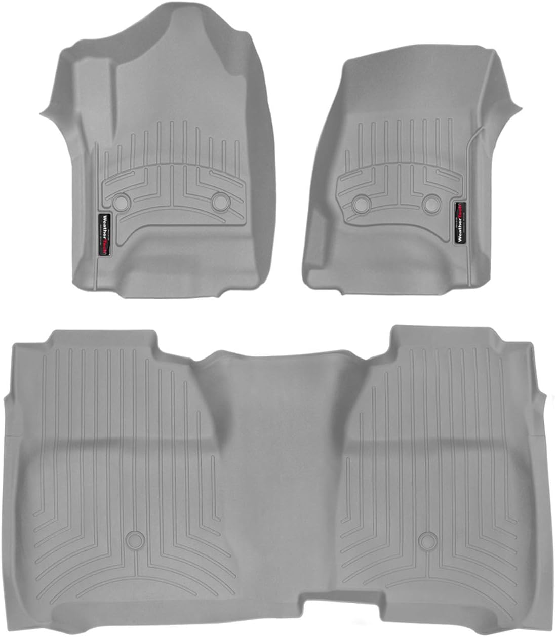 Amazon Com Weathertech Custom Fit Floorliner For Silverado Sierra Crew Cab 1st 2nd Row Grey Automotive