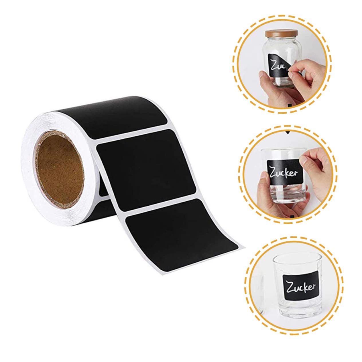 NUOBESTY 360fogli Etichette Adesive Lavagna Impermeabili e Rimovibili Di Stickers Per Barattoli e Contenitori Etichette Personalizzabili Per Organizzazione Cucina e Ufficio Facili Da