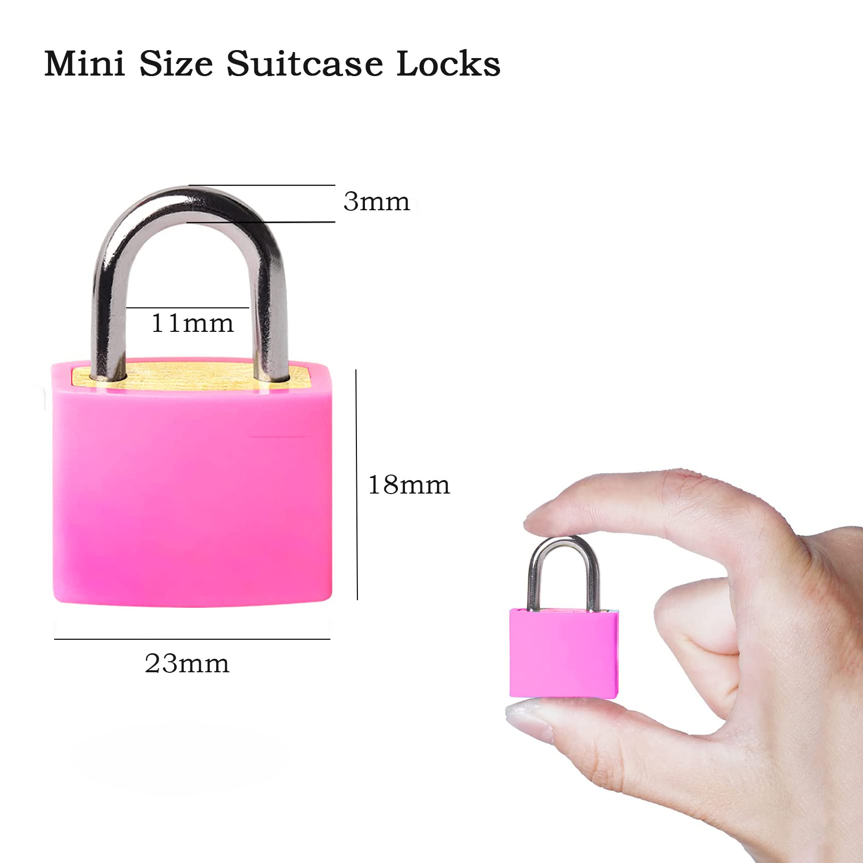 Mini Lucchetti Con Chiave Per Valigie E Armadietti | 2 Pezzi In Ottone | Rosa E Blu | Ideale Per Scuola E Palestra - Foto 6