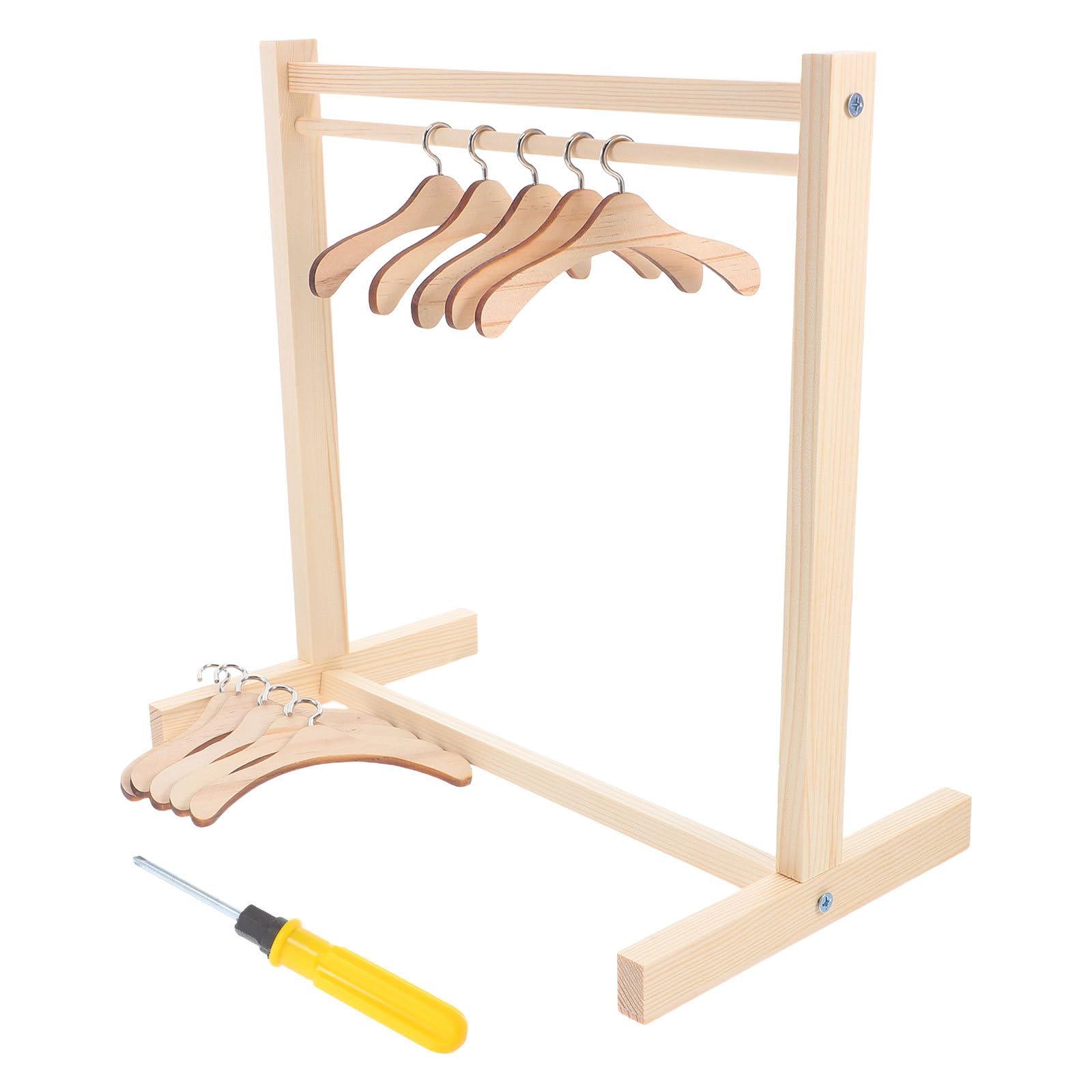 Alasum Grucce in Legno per Collezione e Esposizione Abiti Bambola per Bambole Design Elegante Appendiabiti Miniatura 30cm
