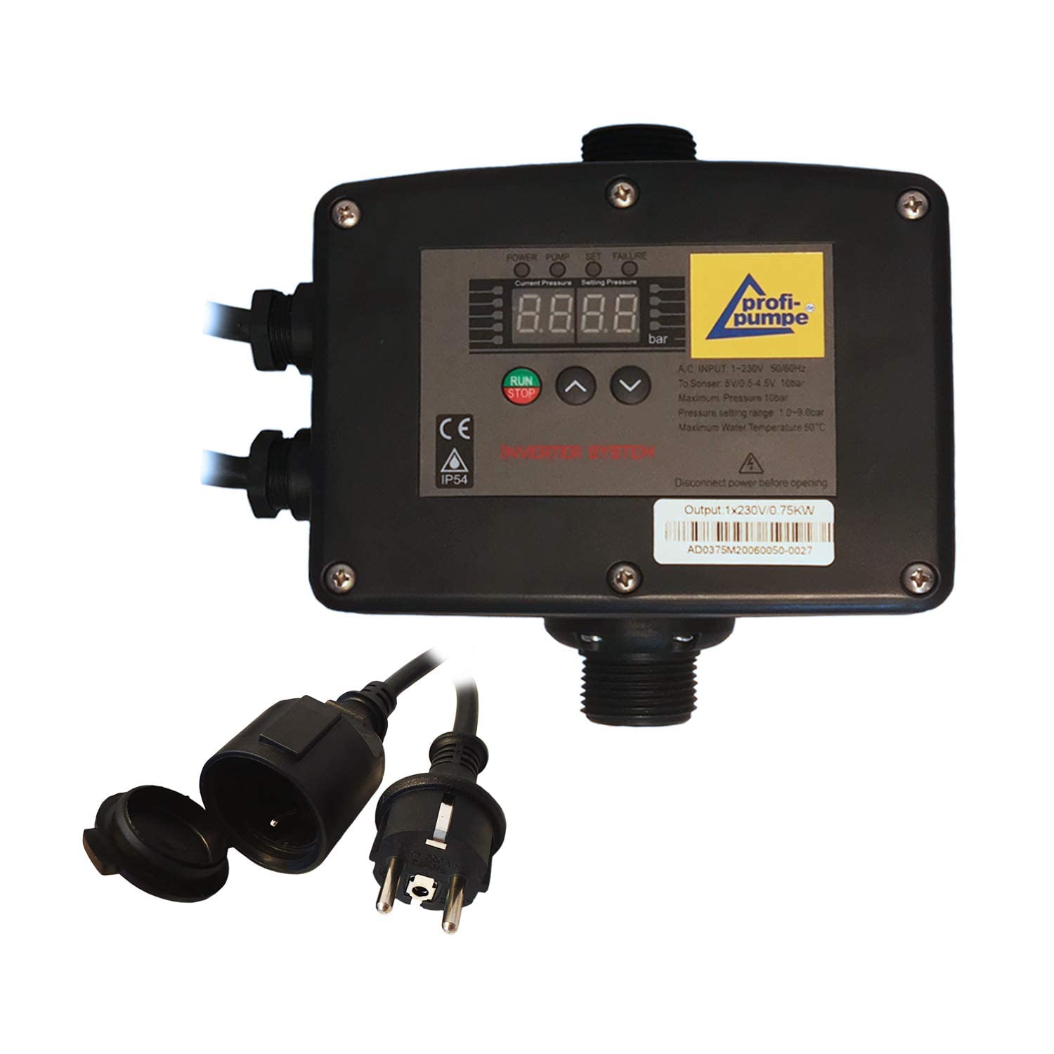 Hauswasserwerk Hauswasserautomat Inno-Tec 450 Selbstansaugende Kreiselpumpe 4-stufige leise Gartenpumpe f. klares Regenwasser Regenzisterne Wassertank Pumpensteuerung (7-KP02112S)