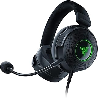 Razer Kraken V3 - Wired USB Gaming Headset with Razer Chroma RGB (TriForce 50mm Drivers, THX Spatial Audio, HyperClear Cardioid Mic, Chroma RGB) Black