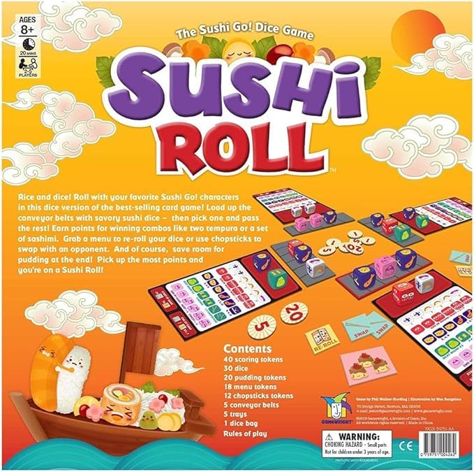 NARAYANMUNI Sushi Roll - The Sushi Go! Dice Game Multi-Colored, 5" 1