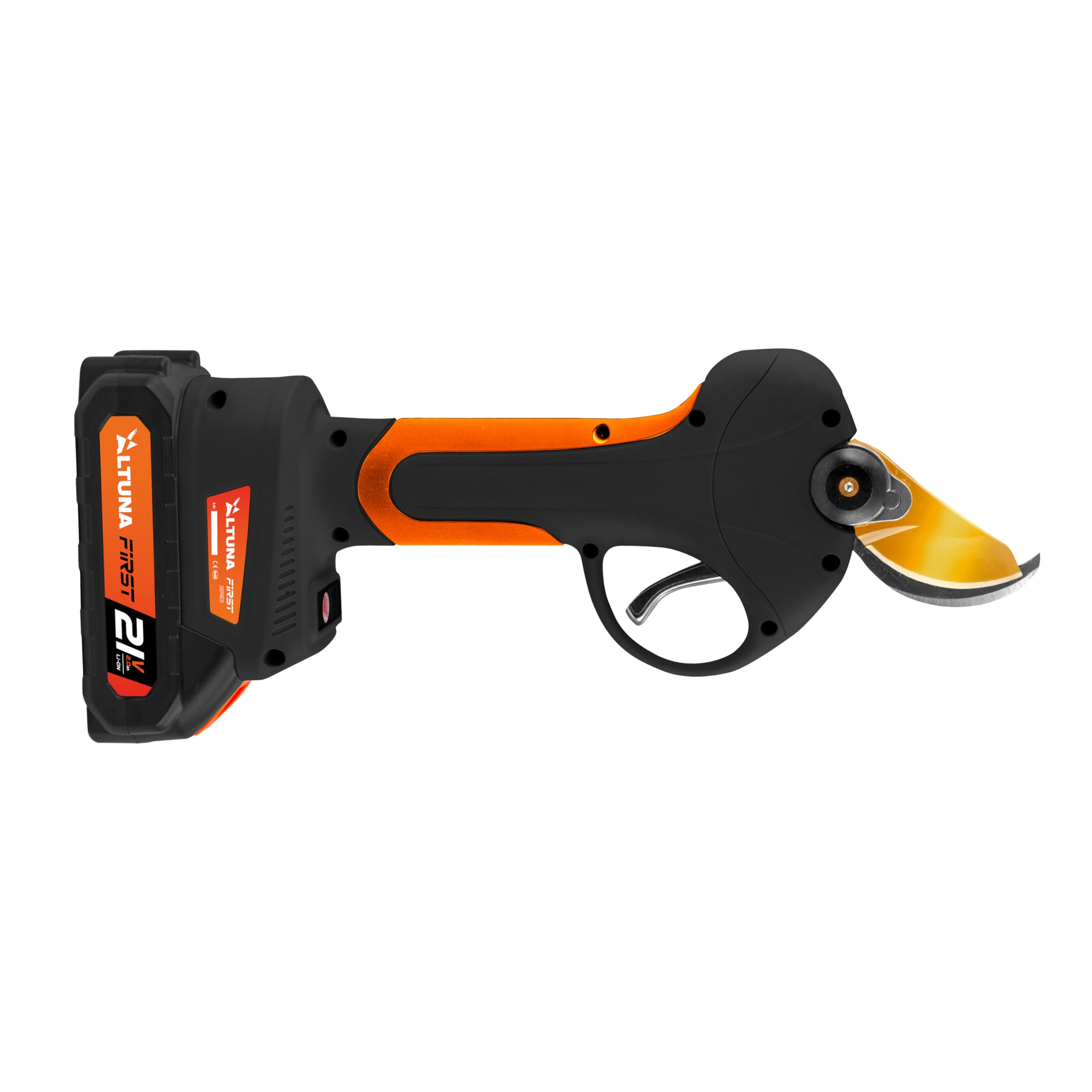 ALTUNA Tijeras de Podar Eléctricas a Batería 37 mm Motor Brushless - AF37 | Doble apertura de 19 y 37 mm, 2 baterías 21V 2,5Ah, pantalla LCD, cuchilla de titanio, incluye maletín