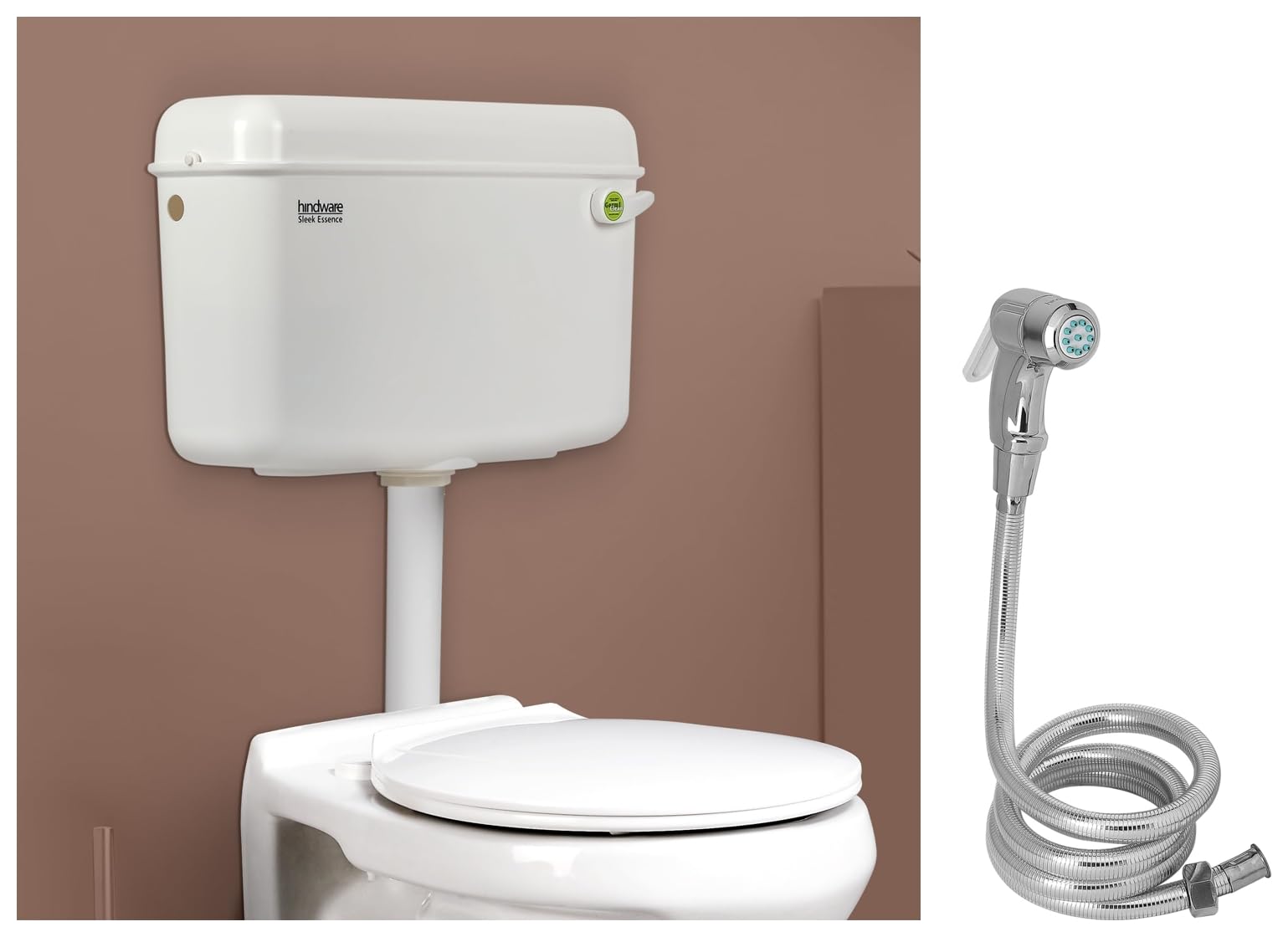 Hindware 511209 Sleek Essence Single Flush PVC Cistern (Starwhite