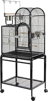 Birdcage Fashionable Parrot Birdcage Tiger Skin Basalt Cage Large Parrot Breeding Cage Breeding Group Birds Parakeet Canary Pet Supplies Size B