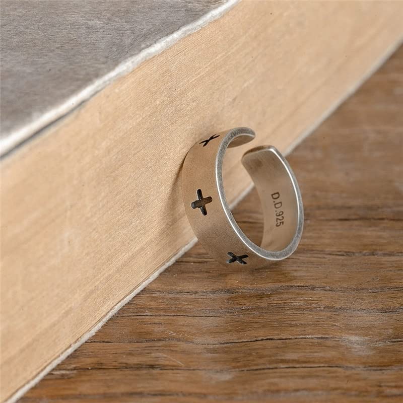 925 Sterling Silber Kreuz Ring Für Männer Frauen Vintage Verstellbarer Christentum Ring 925 Silber Schmuck