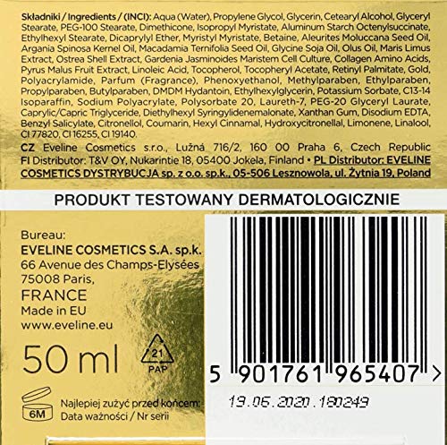 2 stuks EVELINE GOLD LIFT luxe anti-rimpel oogpads met 24K goud 2x2st. - Afbeelding 3