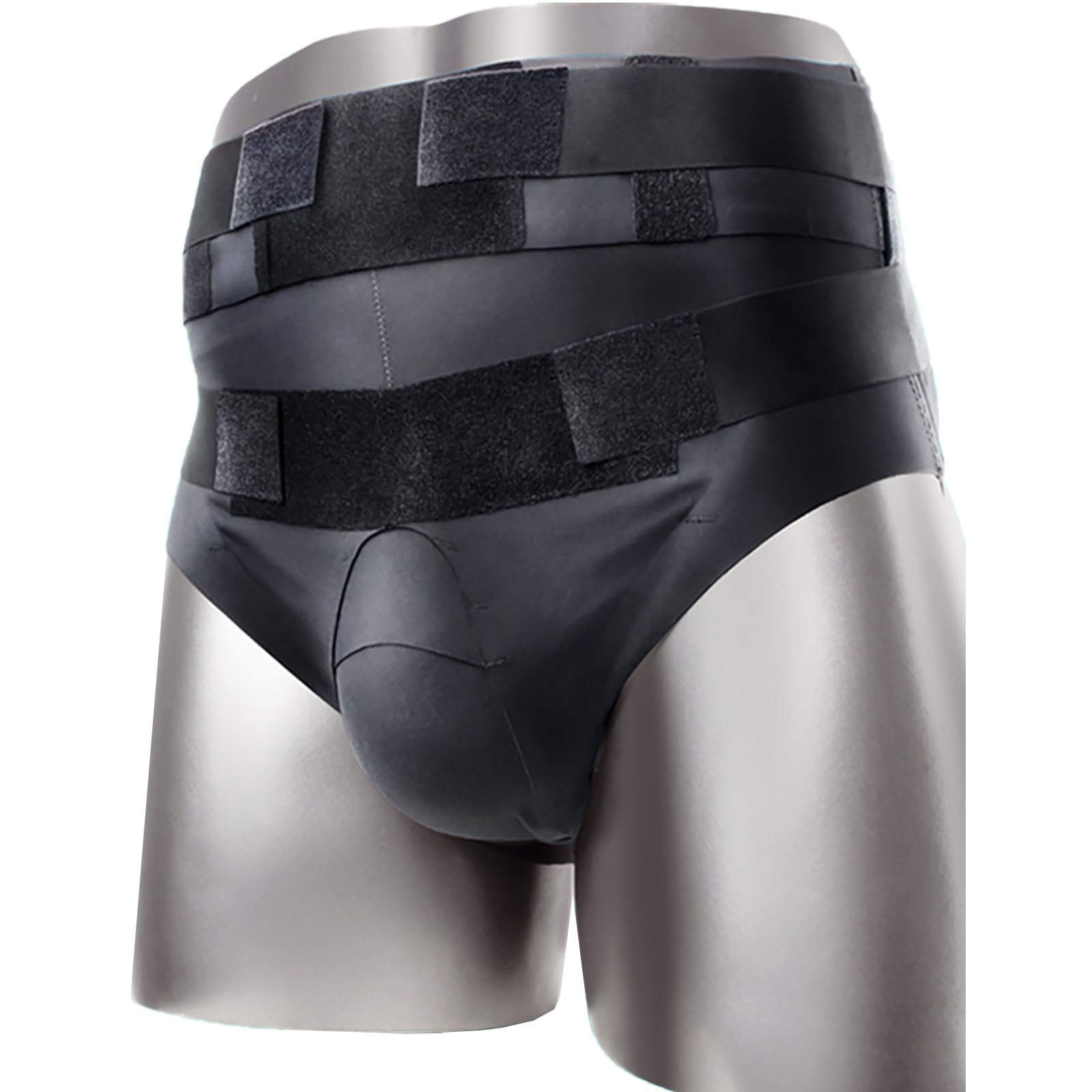 Slip Ernia Inguinale Uomo, Cintura per Ernia Inguinale Singola o Doppia, con 2 Cuscinetti di Compressione, Materiale Traspirante