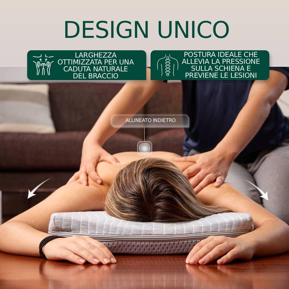 Materassino per Massaggi per Collo, Schiena e Zona Lombare con Apertura Facciale Ergonomica Respirare Comodamente in Posizione Prona - Schiuma Rigida, Fodera Lavabile – Massaggi a Casa (90 x 40 x 8cm)