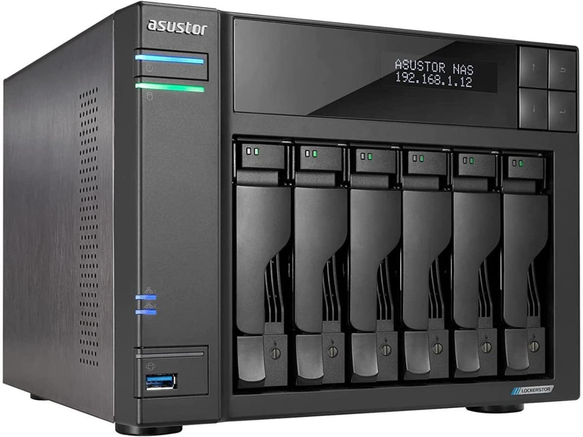 Asustor Lockerstor 6 NAS Desktop Ethernet LAN Black N5105, W128782208 (Ethernet LAN Black N5105)