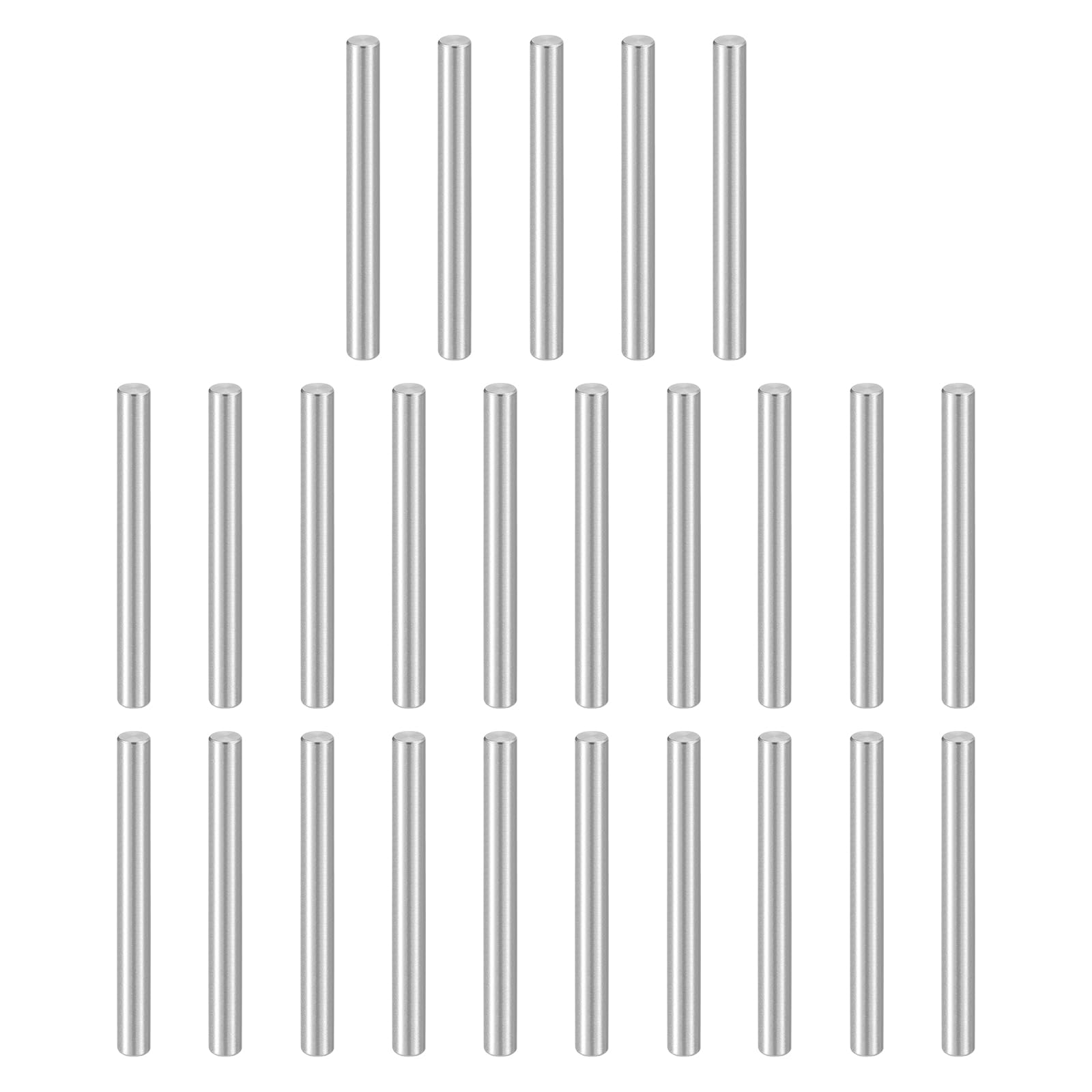 sourcing map Dowel Pins M4 x 40mm 304 Stainless Steel Silver 25pcs