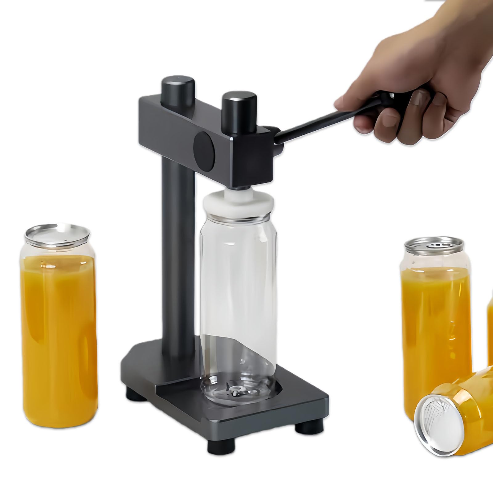 Selladora Manual De Latas, Altura Ajustable, Máquina De Envasado Manual, Máquina De Sellado De Latas para Vasos, Uso Doméstico Y Comercial (Selladora De Latas) Black