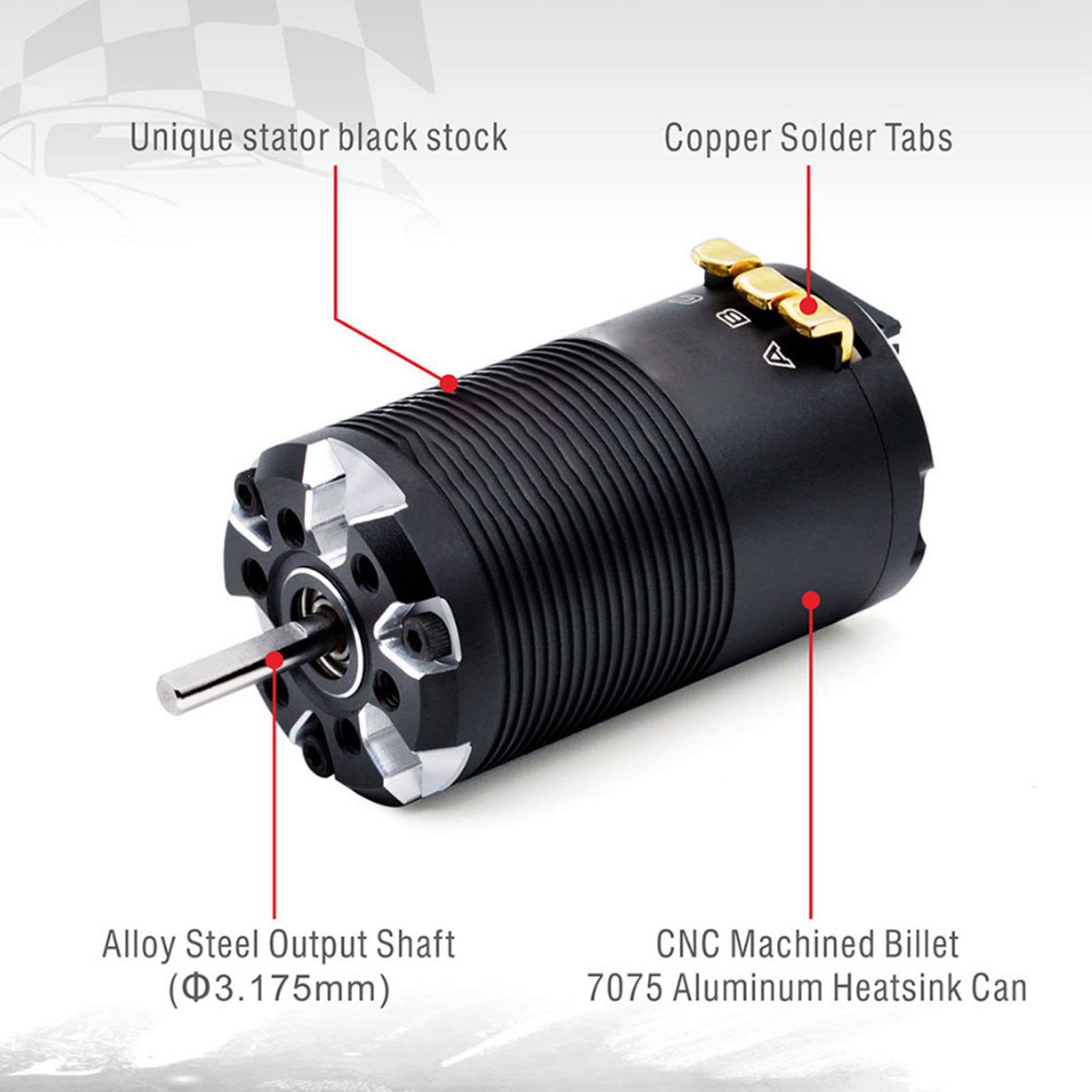 Motor sin escobillas para coche RC 10,5 T 3650KV 3.175mm Motor sin escobillas con sensor de eje para coche RC 1/12 1/14