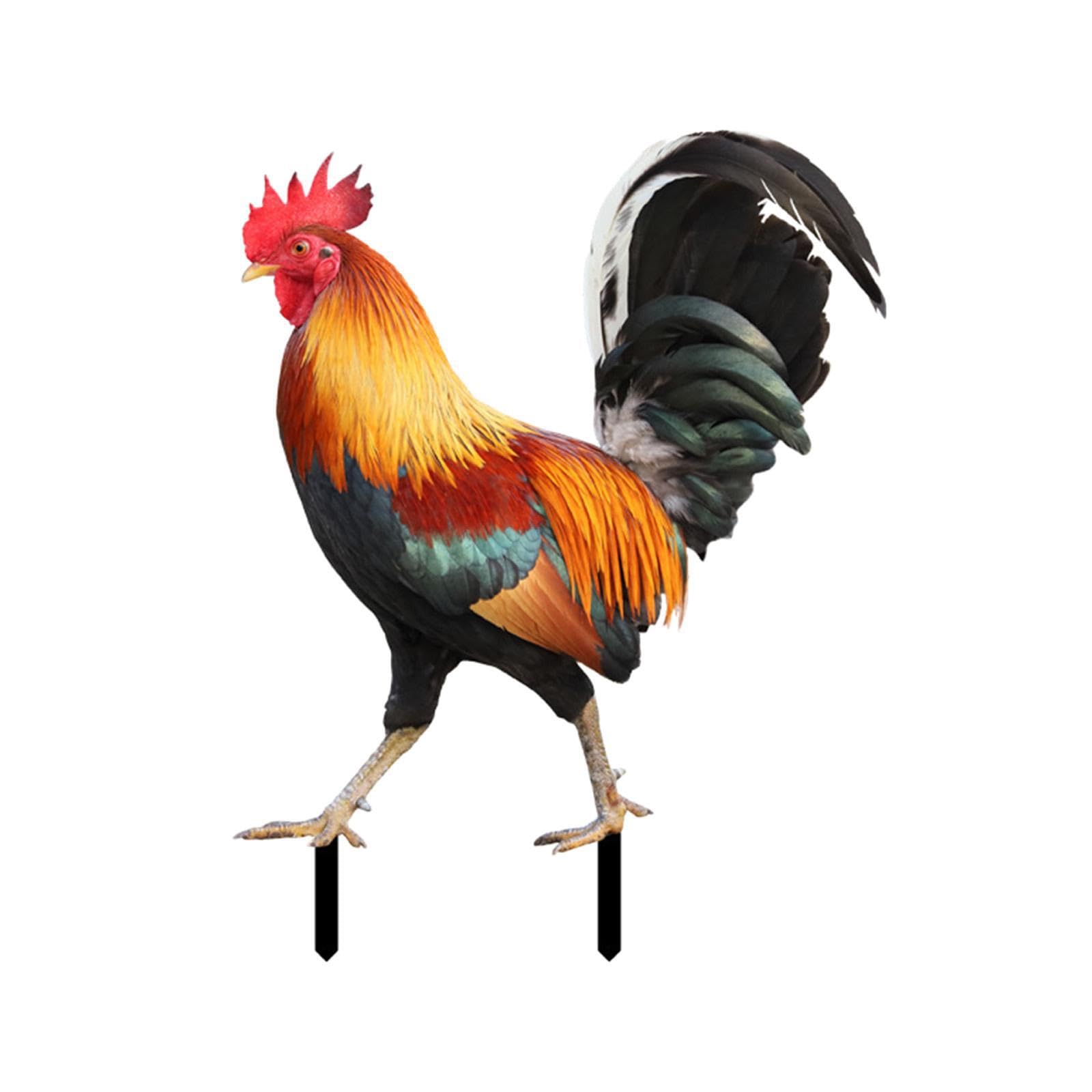 QUXVUIS Sturdy Cock Ornament Yard Art Decorative Garden Stake Premium Rooster Statue Outdoor Decor Lawn Sculpture Insert Yard Decoration Garden Decor