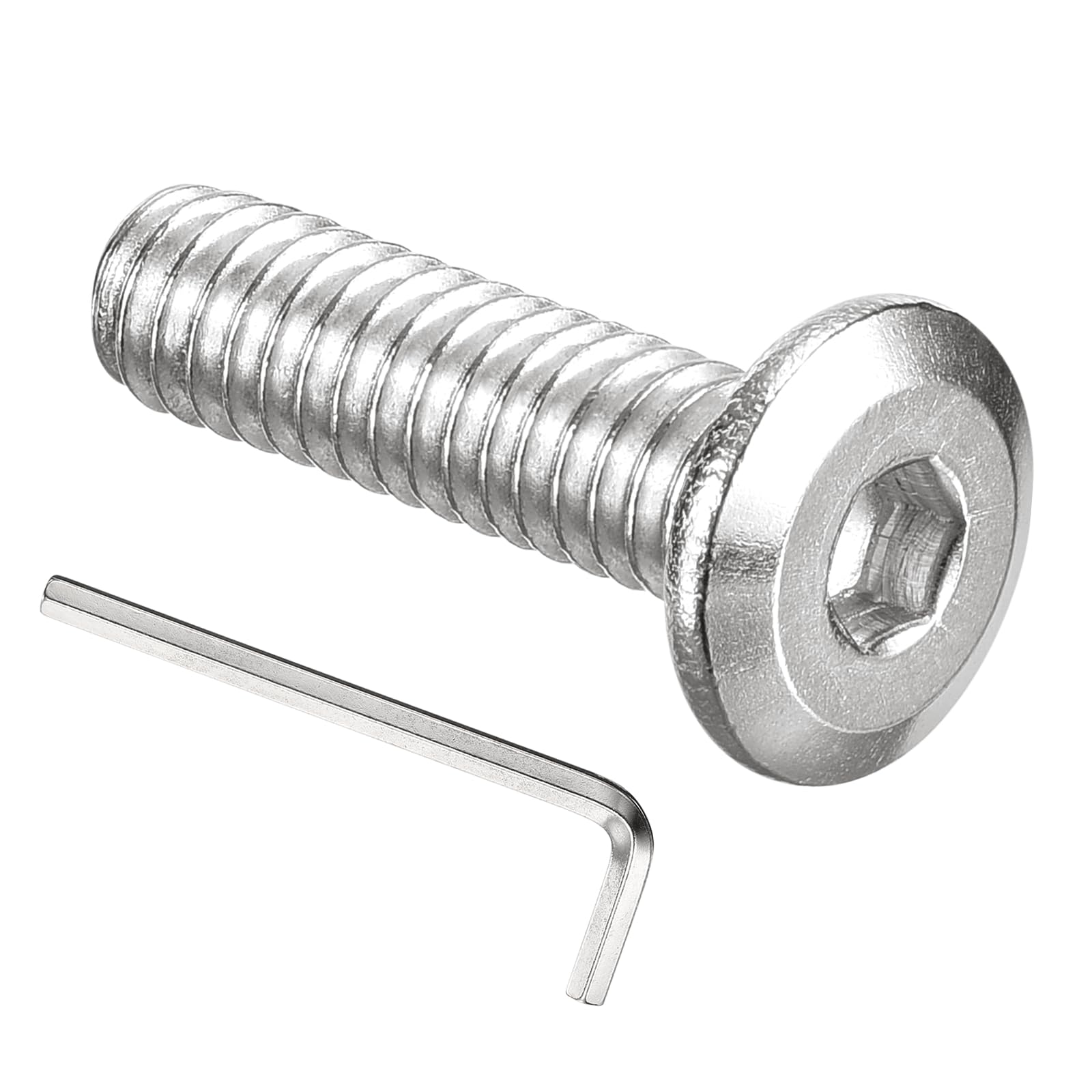PATIKIL 3/16-24 x 3/4" Flat Head Hex Socket Cap Screw Bolt, 20PCS 304 Stainless Steel 18-8 Furniture Bolt with Hex Allen Wrench for Bed Repairs Ship Assembly Mechanical Industry, Silver โ image 1