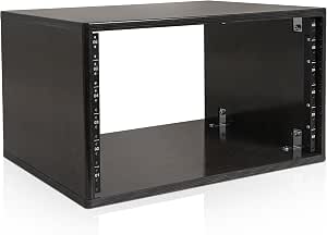 Sound Town DIY 6U Desktop Studio Rack for Home Studio and Recording Room, Baltic Birch Plywood, Black Espresso