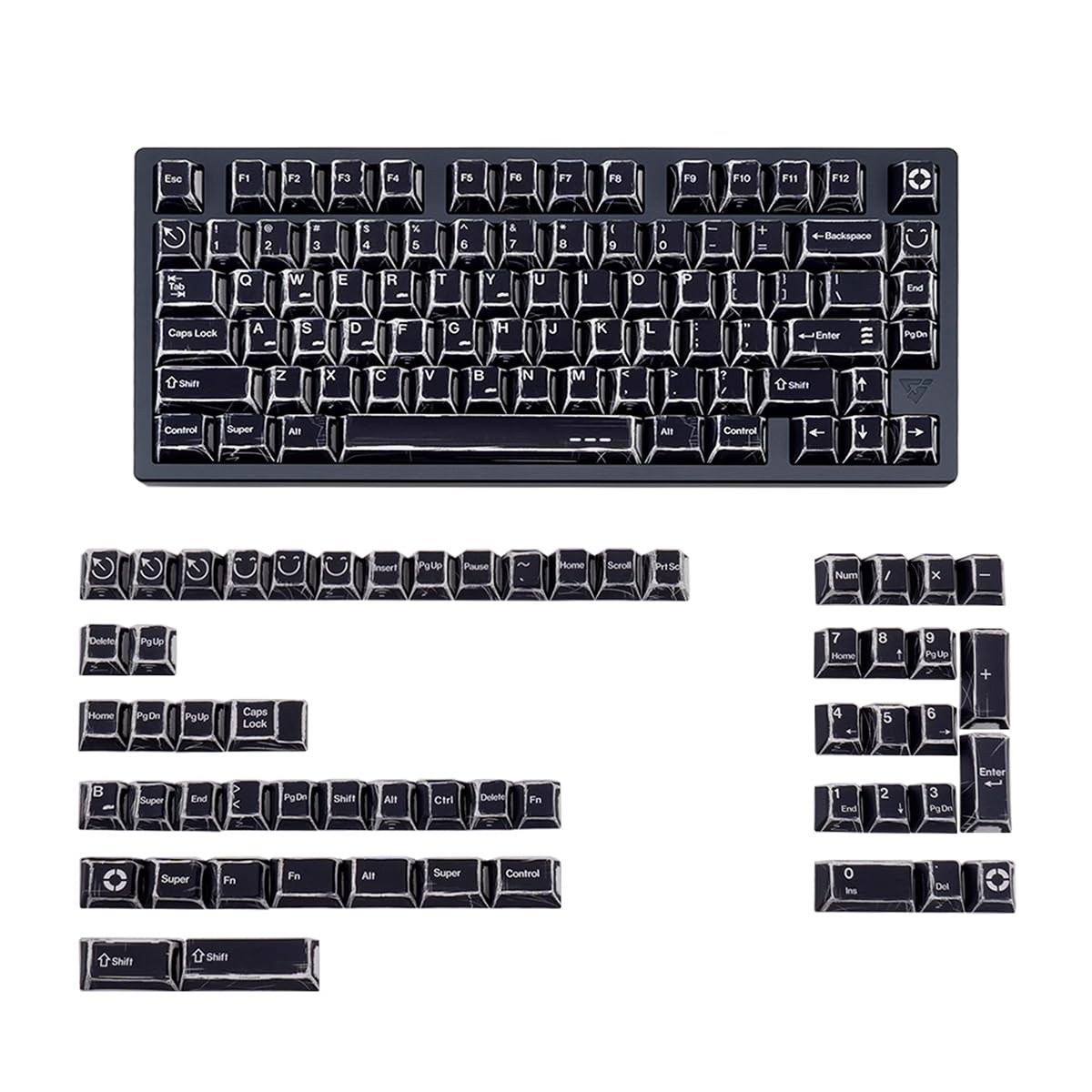 151 klawiszy, retro, manga, PBT Dye Sub Cherry Profile, czarne, zestaw nasadek klawiszy, pasuje do klawiatury 61/65/87/104/108 Cherry Mx, przełączniki mechaniczne