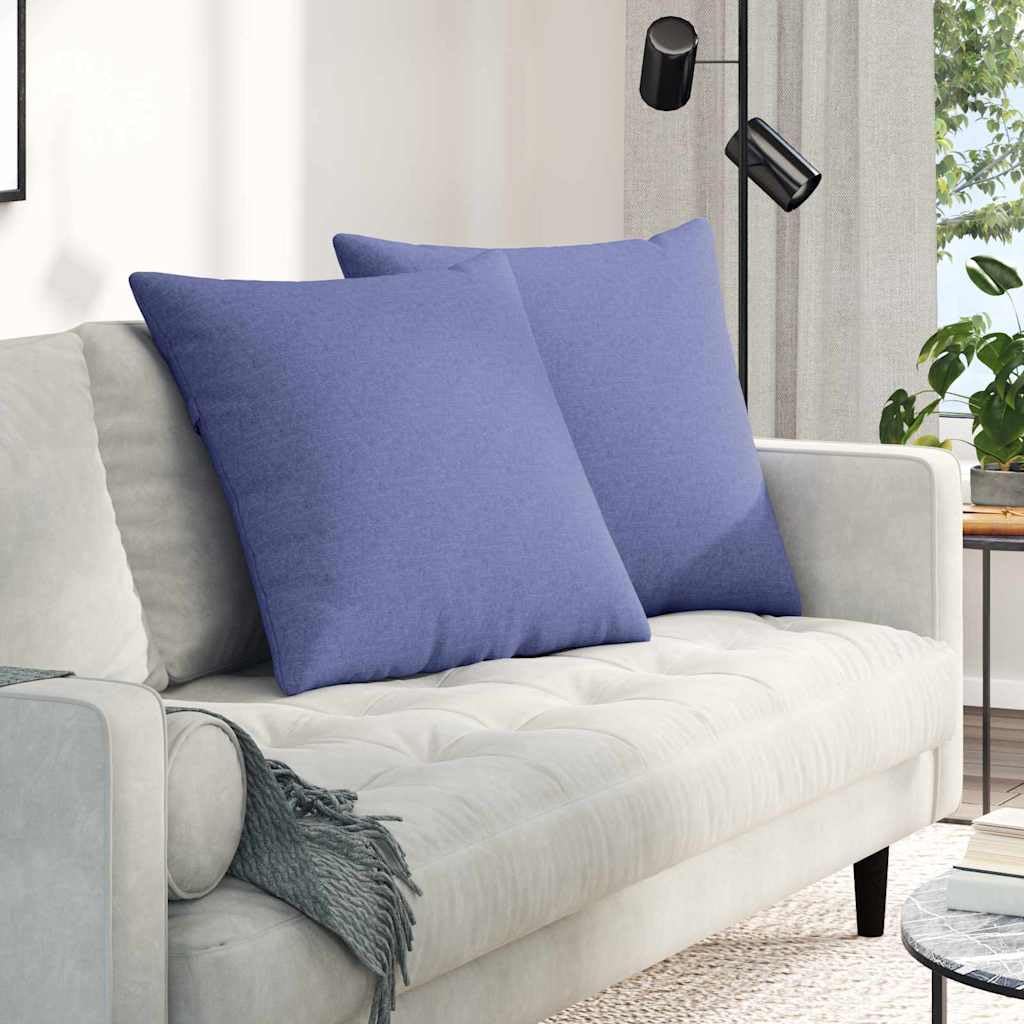 Coussin de canapé bleu jean 60 x 60 cm lot de 2 housse amovible salon
