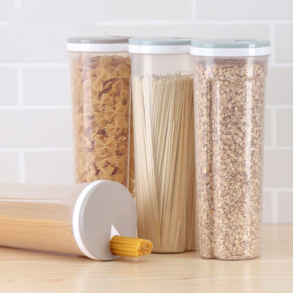 1pc Espaguetis Recipientes con Tapas, Cereal Multifunción Espaguetis Tallarines De Pastas De Plástico Contenedor De Almacenamiento, Snacks Palillos Titular De Contenedores (Color Azar)