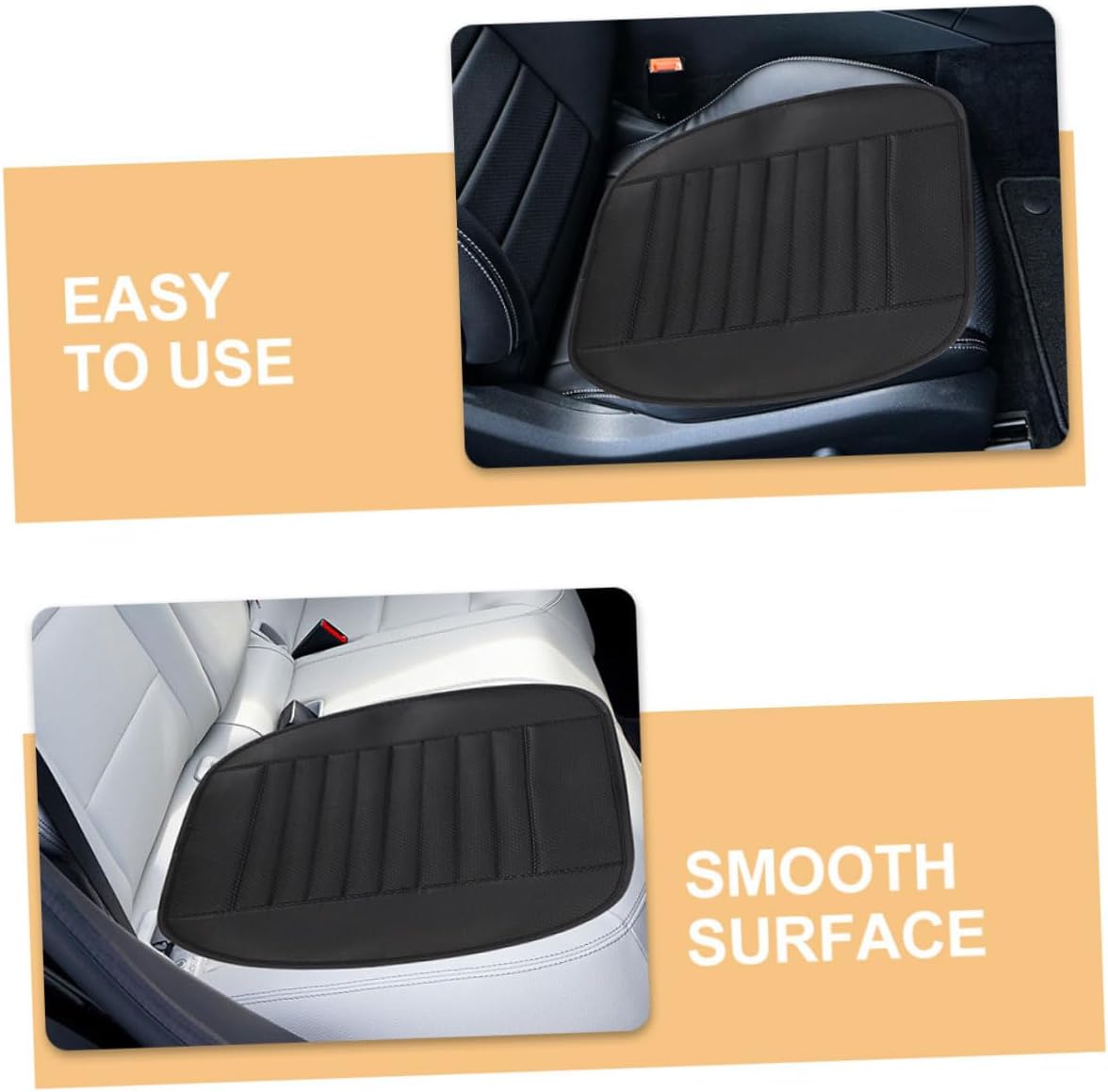 Mikinona 2pcs Car Seat Cover Protector Non-Slip Pu Material Front Seat Cushions for Comfortable Driving Splashproof and Heavy Duty Easy Installation for Cars and Suvs