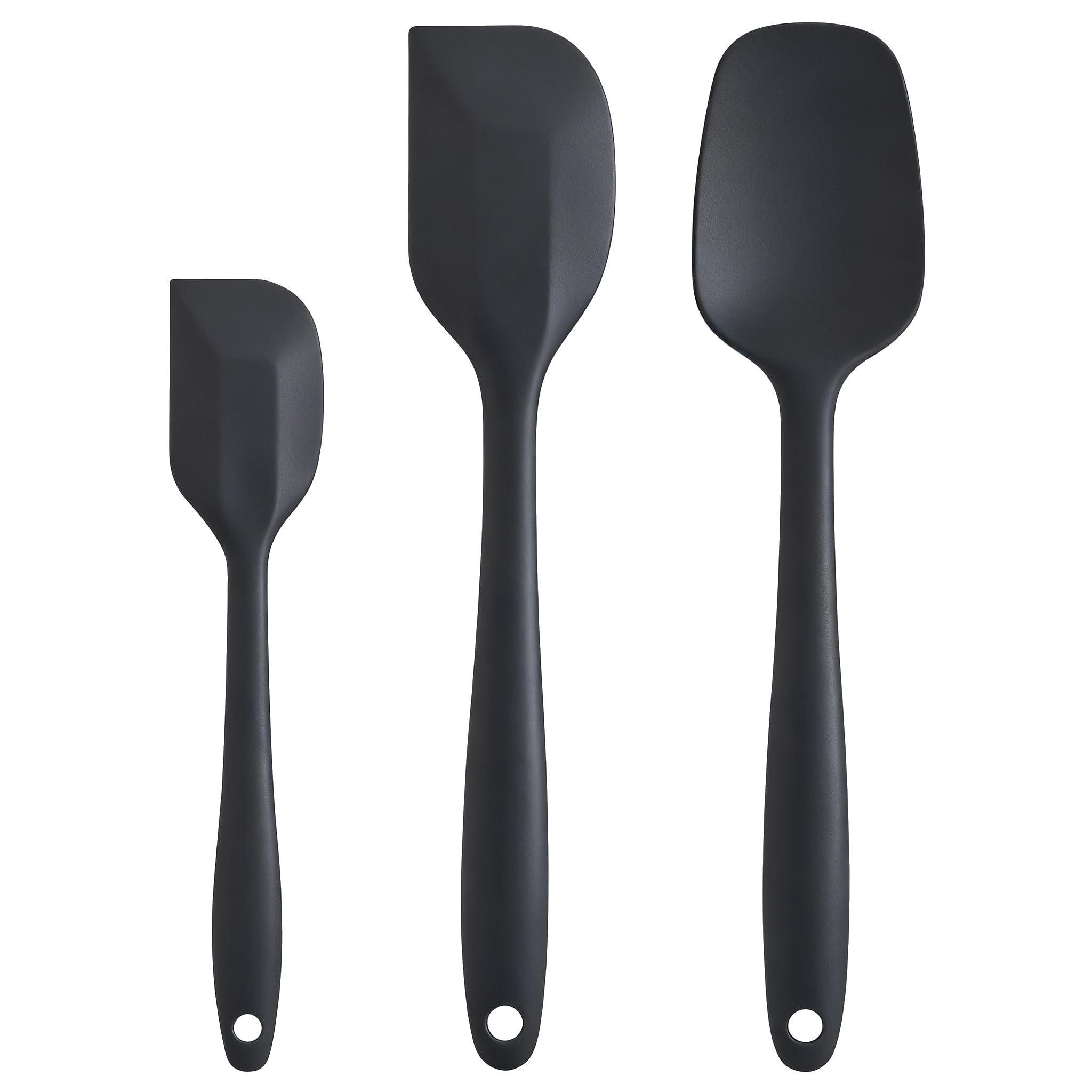 Silicone Spatula Set - Rubber Spatula - 600°F Heat Resistant Baking Spoon & Spatulas(Black)