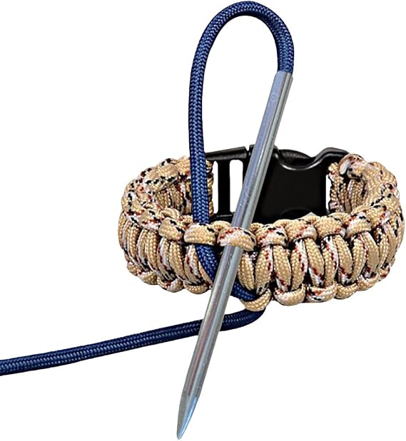 SafetyCare Stainless Steel 550 Paracord & Leather Stitching FID Lacing Needle 3in (75mm) Long - for 1/8in (3mm) Laces & Strings - 1 Needle Pack
