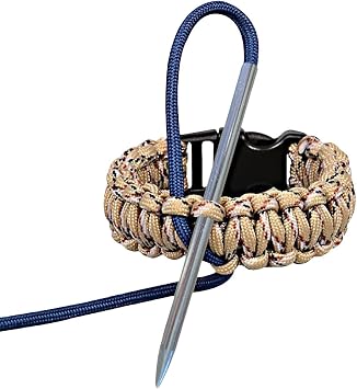 SafetyCare Stainless Steel 550 Paracord & Leather Stitching FID Lacing Needle 3in (75mm) Long - for 1/8in (3mm) Laces & Strings - 1 Needle Pack