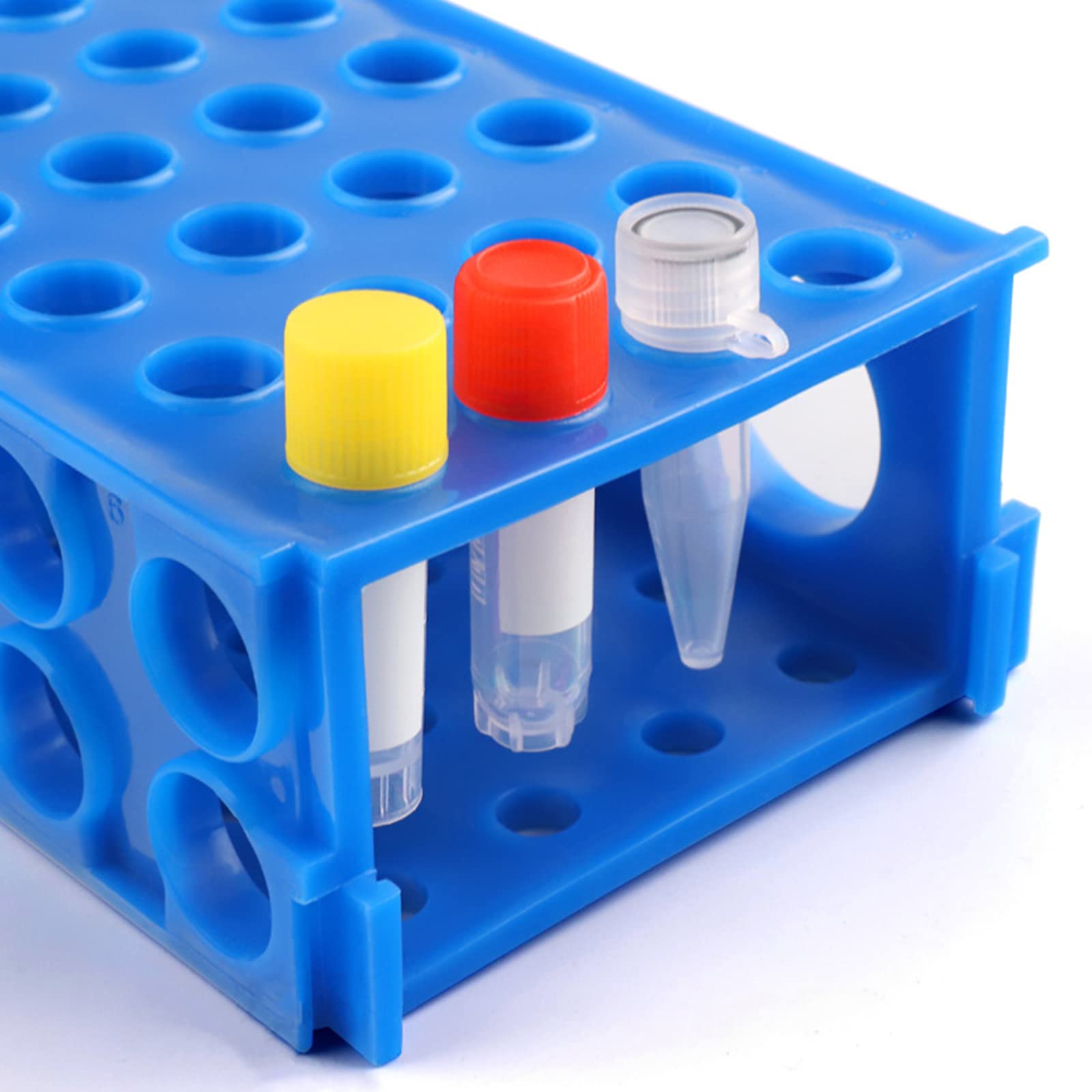 OLYCRAFT 3 Pcs 4-Way Tube Racks Test Tube Display Stands 3 Colors Plastic Multipurpose Centrifuge Tube Holder With 8~29mm Inner Diameter For Chemistry Laboratory - 168x89x49mm - View #2