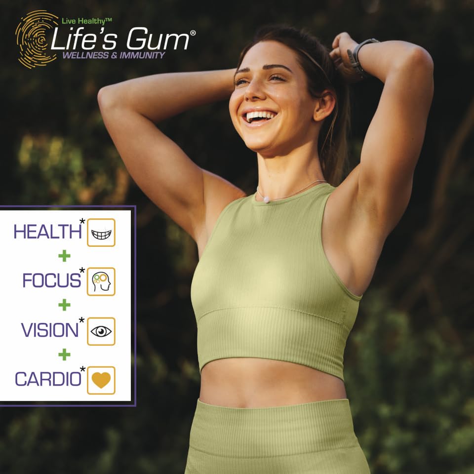 Miniatura 3 de Life's Gum BerryDefense Wellness & Immunity Gum con saúco, contiene aceite de semilla de cáñamo, vitamina C, B6, D3, zinc y probióticos, 5 piezas de